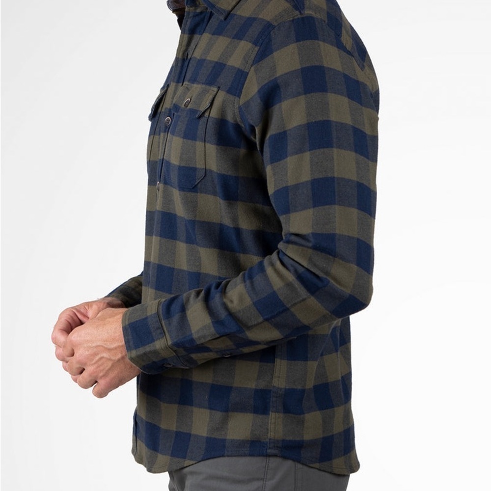 Tailor Vintage Forest Night / Navy Blazer Buffalo Performance Plaid Button Up - Picture 4 of 7